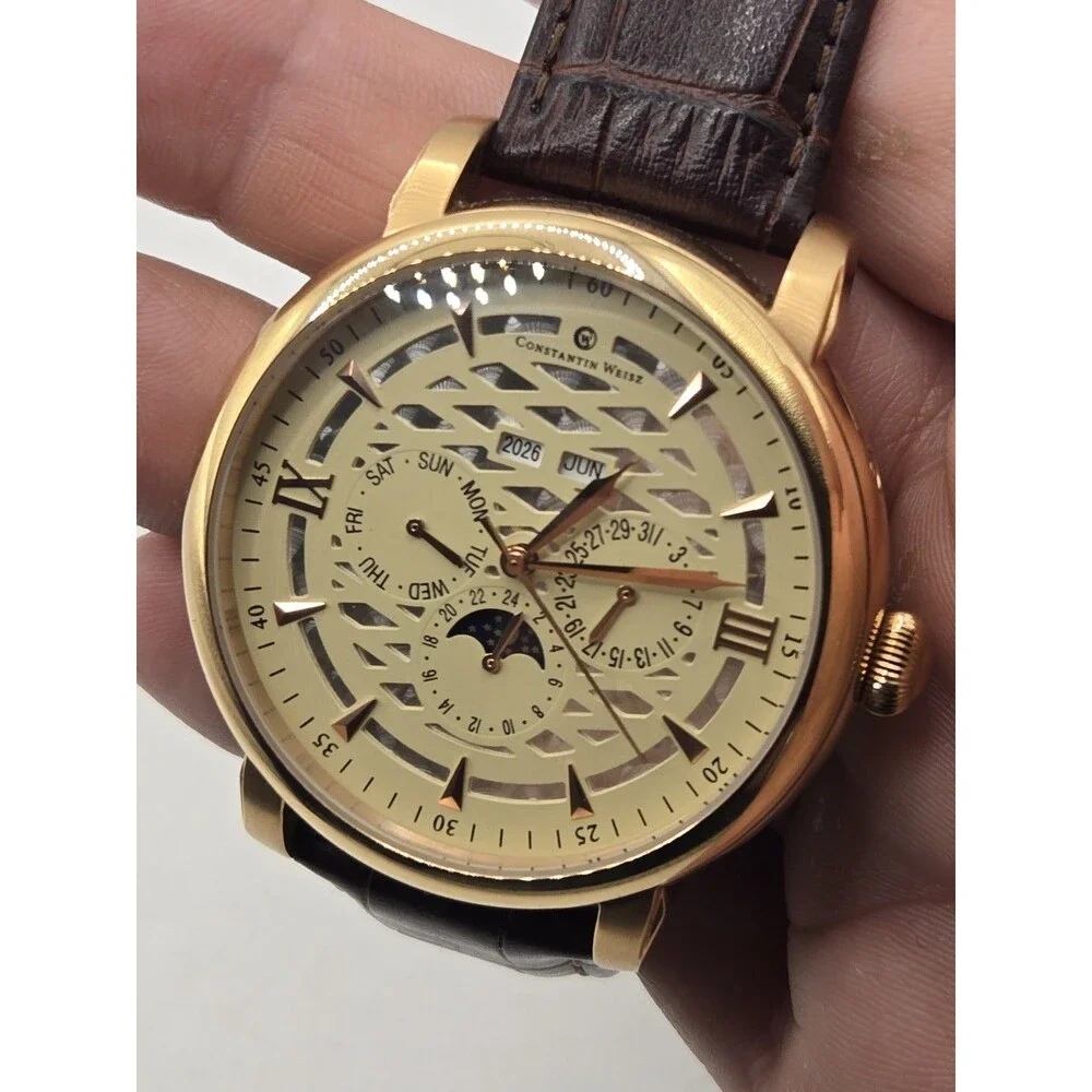 Constantin Weisz Rose Gold Tone Men's Multi-complication Automatic Watch. 46mm.